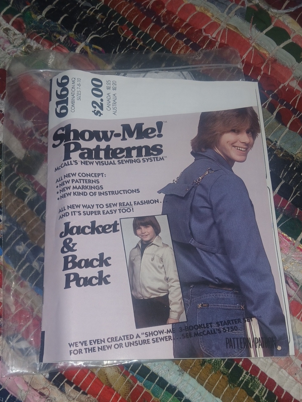 01978 McCalls Show-Me! Uncut Pattern For Jacket W/ Attacjed Backpack Boys & Teen